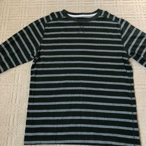 Men’s Large Long Sleeve Alpine Design Green Striped Shirt